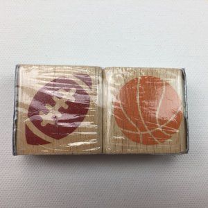 Stamp Craft Set 2 Rubber Stamps Football Basketball Sports Cardmaking Supplies